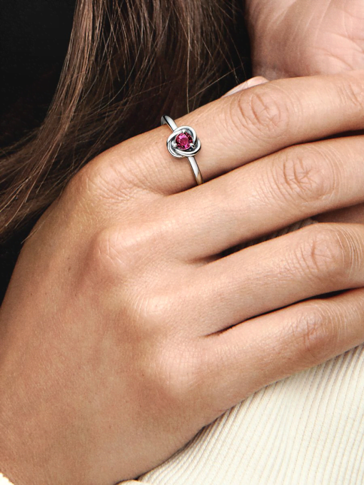 October Pink Eternity Circle Ring - Image 2