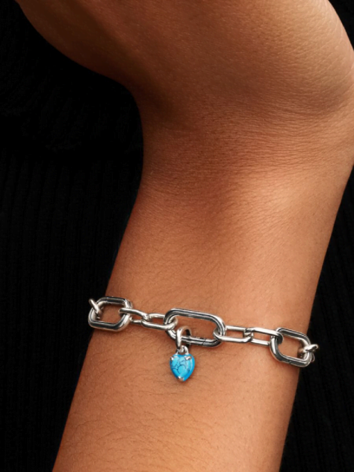 Turquoise-colored Heart Mini Dangle Charm - Image 2