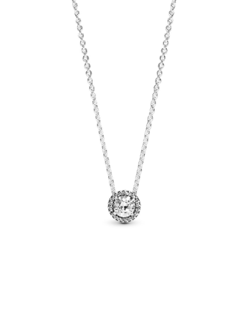 Round Sparkle Halo Necklace - Image 3