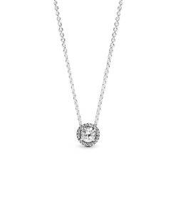 Round Sparkle Halo Necklace