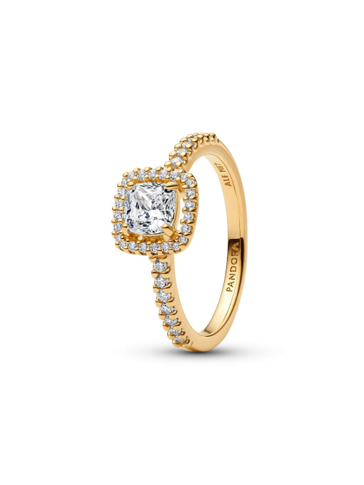 Sparkling Square Clear Halo Ring - Image 2