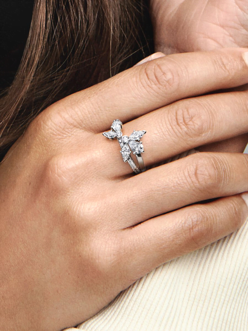 Sparkling Asymmetrical Herbarium Cluster Ring - Image 2