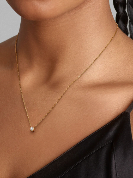 Pandora Era Bezel 14k Gold Lab-grown Diamond Pendant Necklace - Image 2