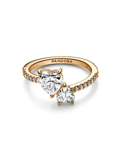 Double Heart Sparkling Ring - Image 6