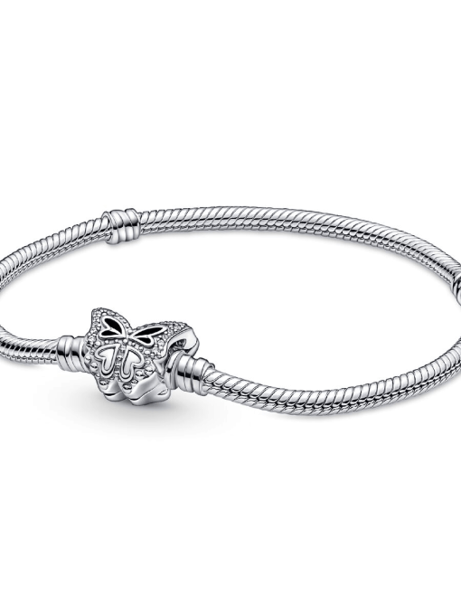 Pandora Moments Butterfly Clasp Snake Chain Bracelet - Image 3