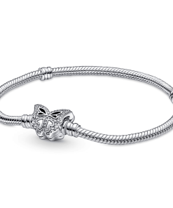 Pandora Moments Butterfly Clasp Snake Chain Bracelet