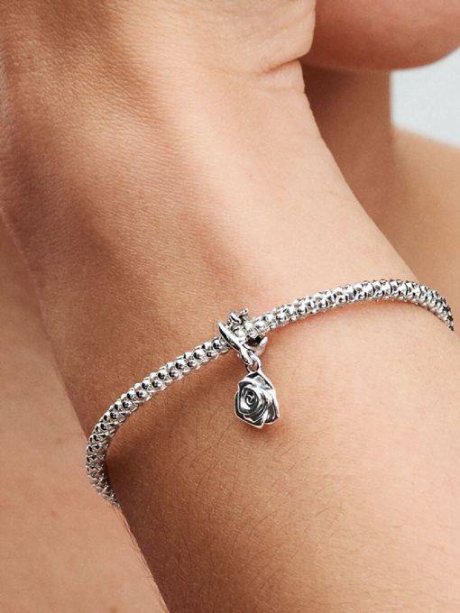 Rose in Bloom Dangle Charm - Image 2
