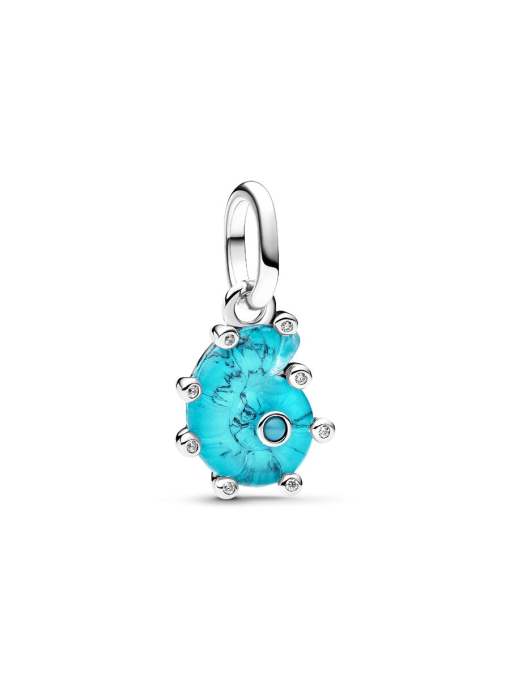 Blue Murano Glass Sea Snail Dangle Charm