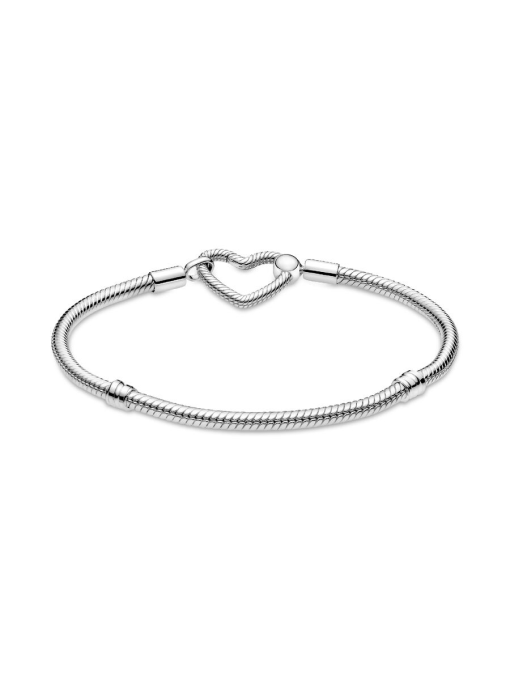 Pandora Moments Heart Closure Snake Chain Bracelet - Image 7
