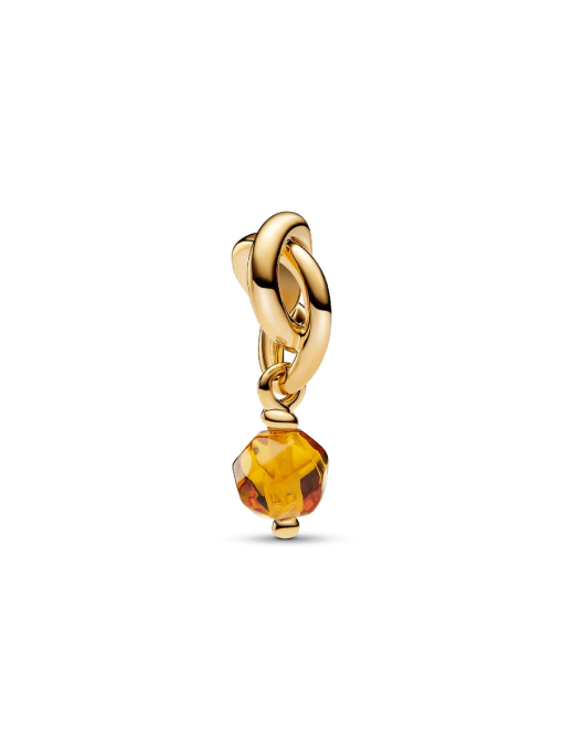 Faceted Honey Eternity Circle Dangle Charm - Image 2