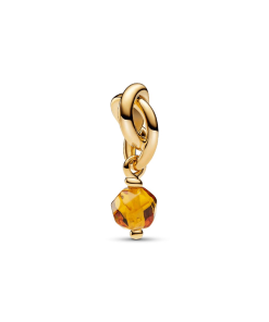 Faceted Honey Eternity Circle Dangle Charm