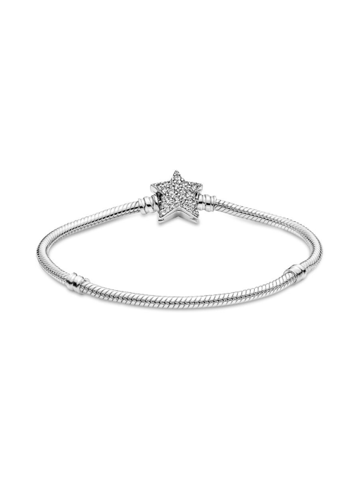 Pandora Moments Asymmetric Star Clasp Snake Chain Bracelet - Image 6