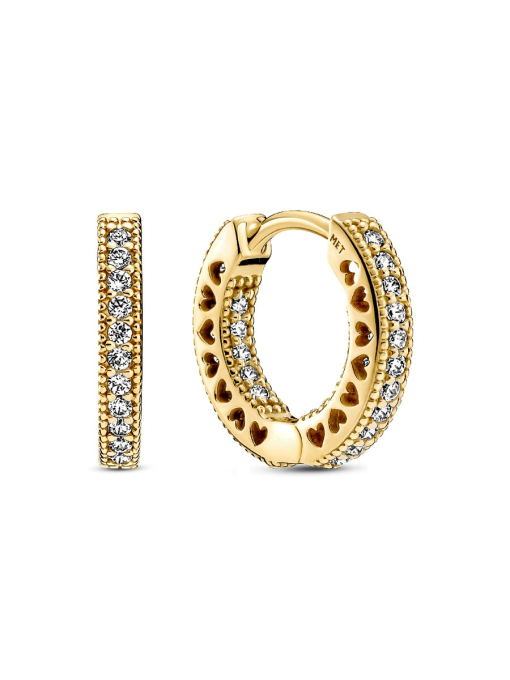 Pave Heart Hoop Earrings - Image 2