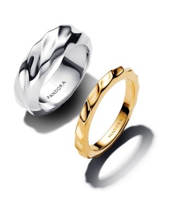 Two-Tone Ripple Effect Ring Set