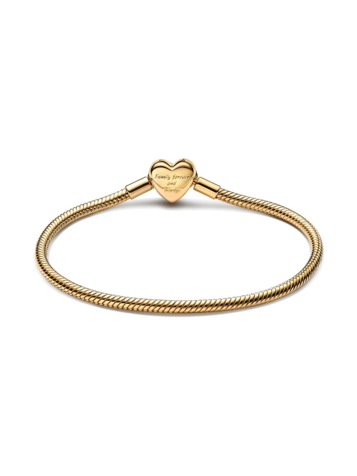 Sparkling Infinity Heart Clasp Snake Chain Bracelet - Image 5