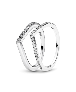 Shimmering Wishbone Ring Set
