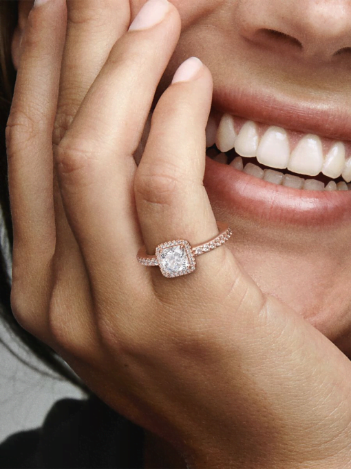 Square Sparkle Halo Ring - Image 2