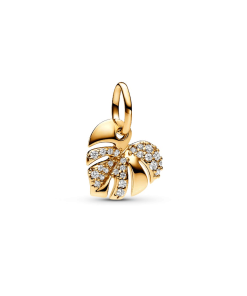 Sparkling Monstera Leaf Dangle Charm