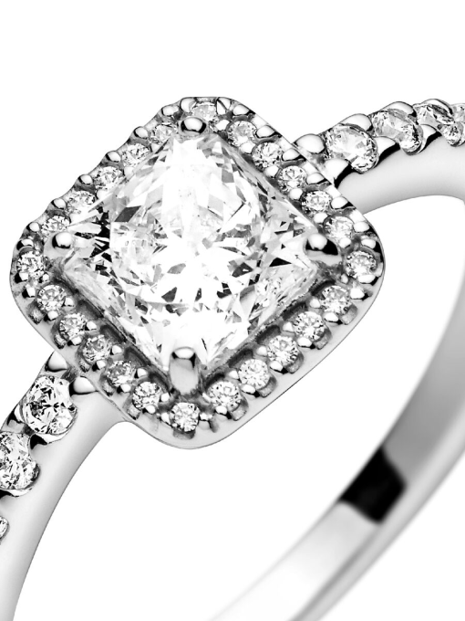 Square Sparkle Halo Ring - Image 8