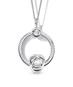 April Birthstone Eternity Circle O Pendant Set