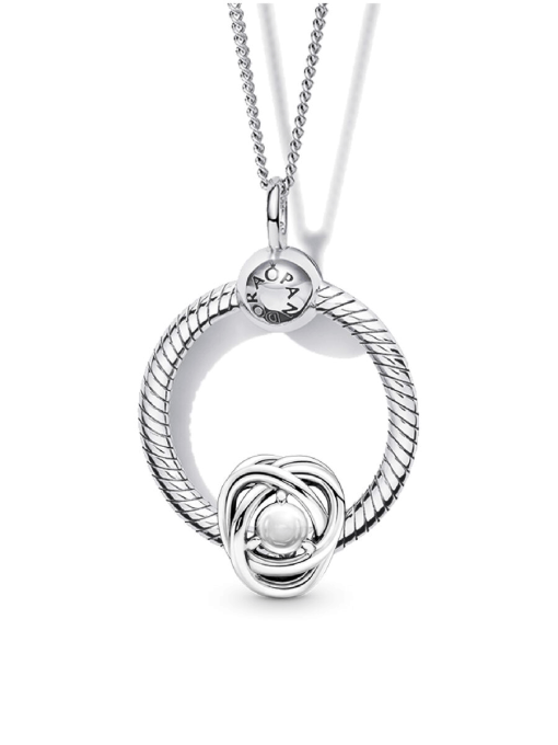 April Birthstone Eternity Circle O Pendant Set