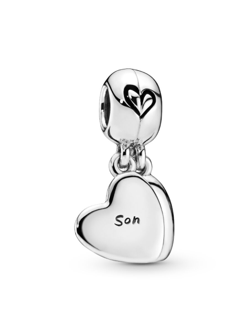 Mother & Son Heart Split Dangle Charm - Image 3