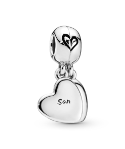 Mother & Son Heart Split Dangle Charm