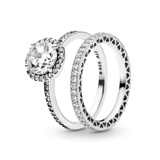 True Elegance Round Halo Ring Set - Image 2
