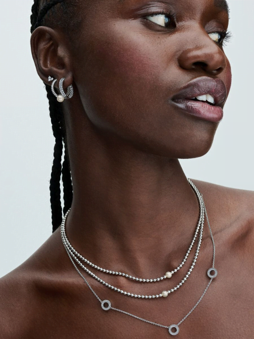 Pave Circles Chain Necklace - Image 5