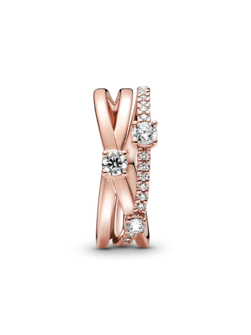 FINAL SALE - Sparkling Triple Band Ring - Image 5