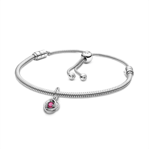October Eternity Circle Dangle Charm Bracelet Set