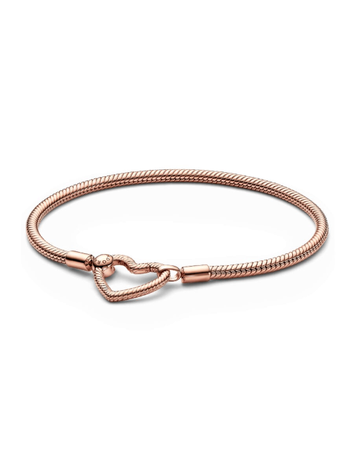 Pandora Moments Heart Closure Snake Chain Bracelet - Image 3