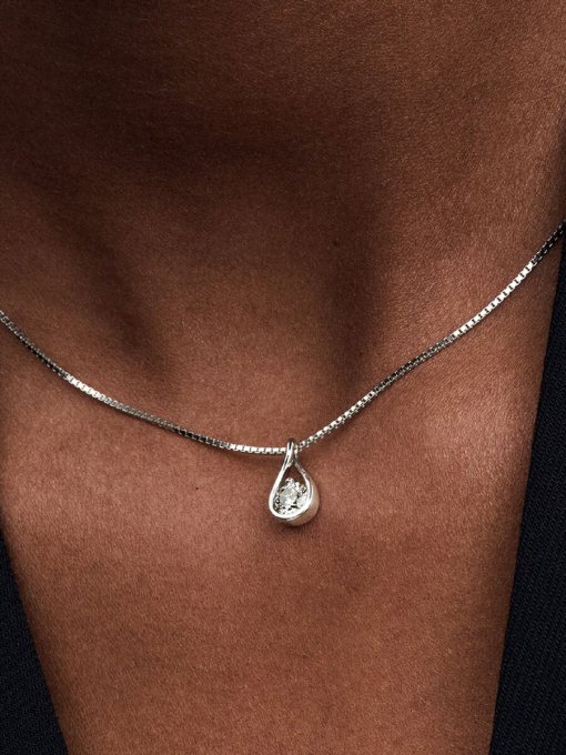 Pandora Infinite 14k White Gold Lab-grown Diamond Pendant Necklace - Image 2