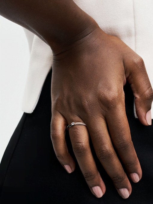 Pandora ME Pave & Black Dual Ring - Image 4