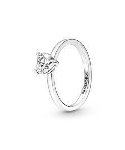 Sparkling Heart Solitaire Ring