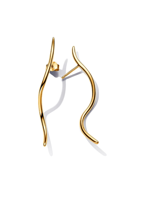 Organically Shaped Wire Stud Earrings - Image 3