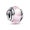 Encircled Pink Murano Glass Charm