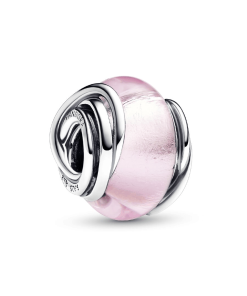 Encircled Pink Murano Glass Charm