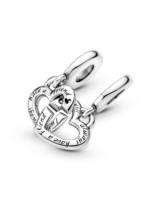 Linked Sister Hearts Split Dangle Charm - Image 5