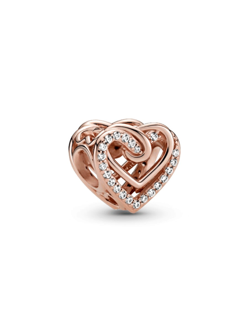 Sparkling Entwined Hearts Charm - Image 3