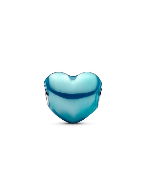 Metallic Sky Blue Heart Charm - Image 5