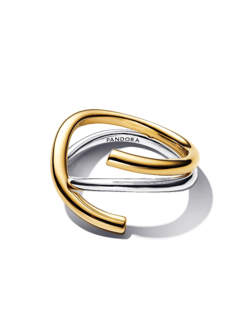 Organically Shaped Two-tone Double Ring - Image 5
