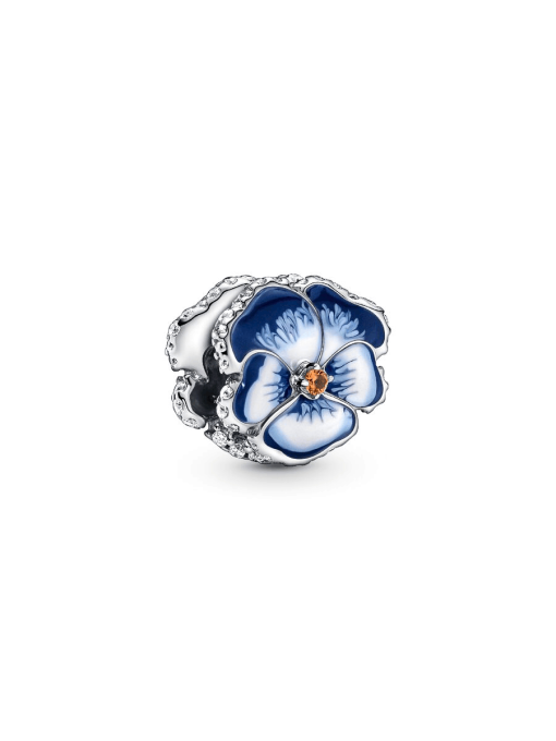 Blue Pansy Flower Charm