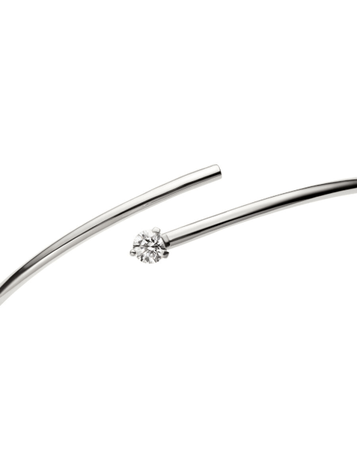 Pandora Nova 14k White Gold Lab-grown Diamond Open Bangle - Image 4