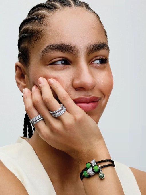 Pandora Moments Brown Braided Double Leather Bracelet - Image 5