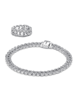 Timeless Pave Cuban Jewelry Set
