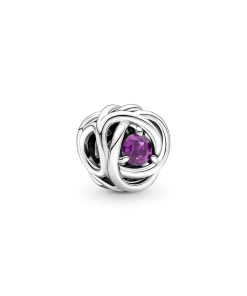 February Purple Eternity Circle Charm