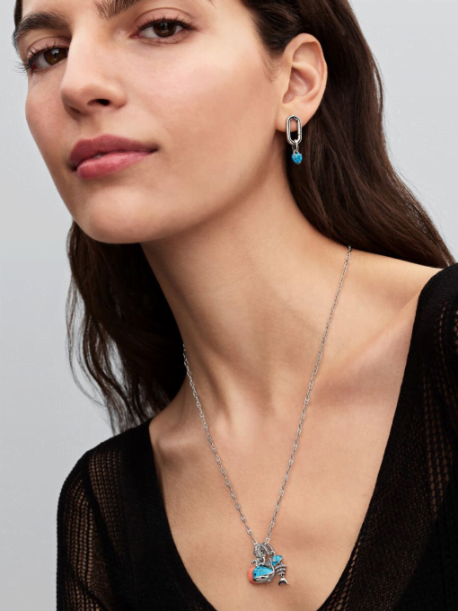 Turquoise-colored Heart Mini Dangle Charm - Image 6