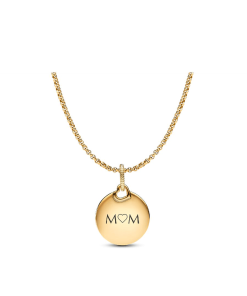 Engravable Round Tag Dangle Charm Necklace Set