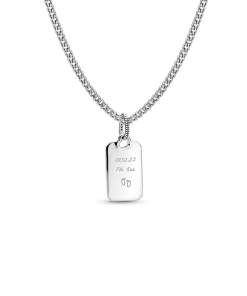 Engravable Rectangle Tag Pendant Necklace Set